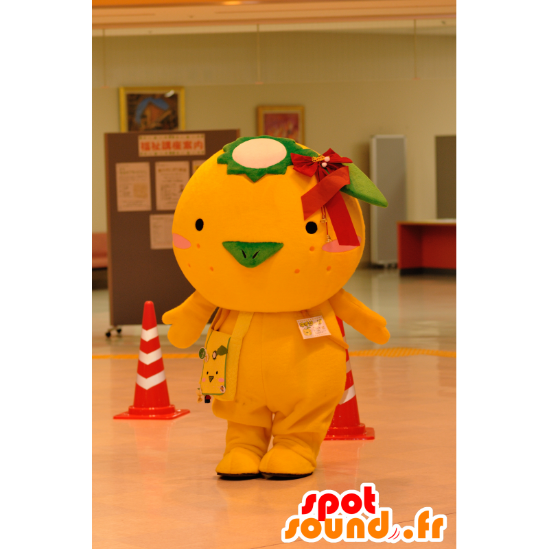 Mascot stor orange fugl, kanariefugl, kylling - Spotsound