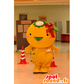 Mascot stor orange fugl, kanariefugl, kylling - Spotsound