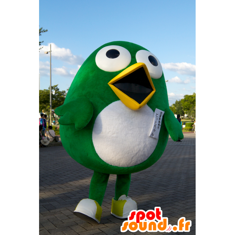 Totto mascotte, grande uccello Sagantosu verde e bianco - MASFR25063 - Yuru-Chara mascotte giapponese