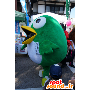 Mascot Totto, iso vihreä ja valkoinen lintu Sagan Tosu - MASFR25063 - Mascottes Yuru-Chara Japonaises