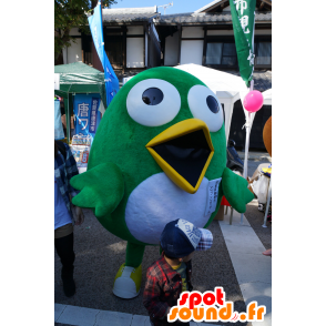 Mascotte de Totto, gros oiseau vert et blanc de Sagantosu - MASFR25063 - Mascottes Yuru-Chara Japonaises
