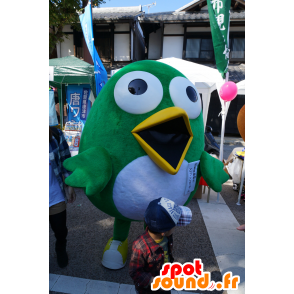 Mascot Totto, iso vihreä ja valkoinen lintu Sagan Tosu - MASFR25063 - Mascottes Yuru-Chara Japonaises