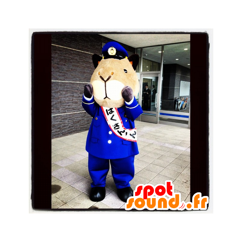 Hamster mascotte van politie-uniform in cavia - MASFR25065 - Yuru-Chara Japanse Mascottes