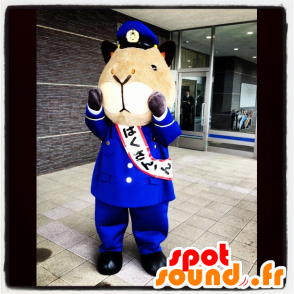 Hamster mascotte van politie-uniform in cavia - MASFR25065 - Yuru-Chara Japanse Mascottes