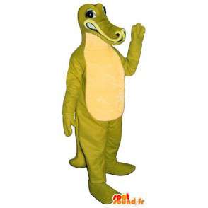 Mascot green and white crocodile - MASFR006715 - Mascot of crocodiles