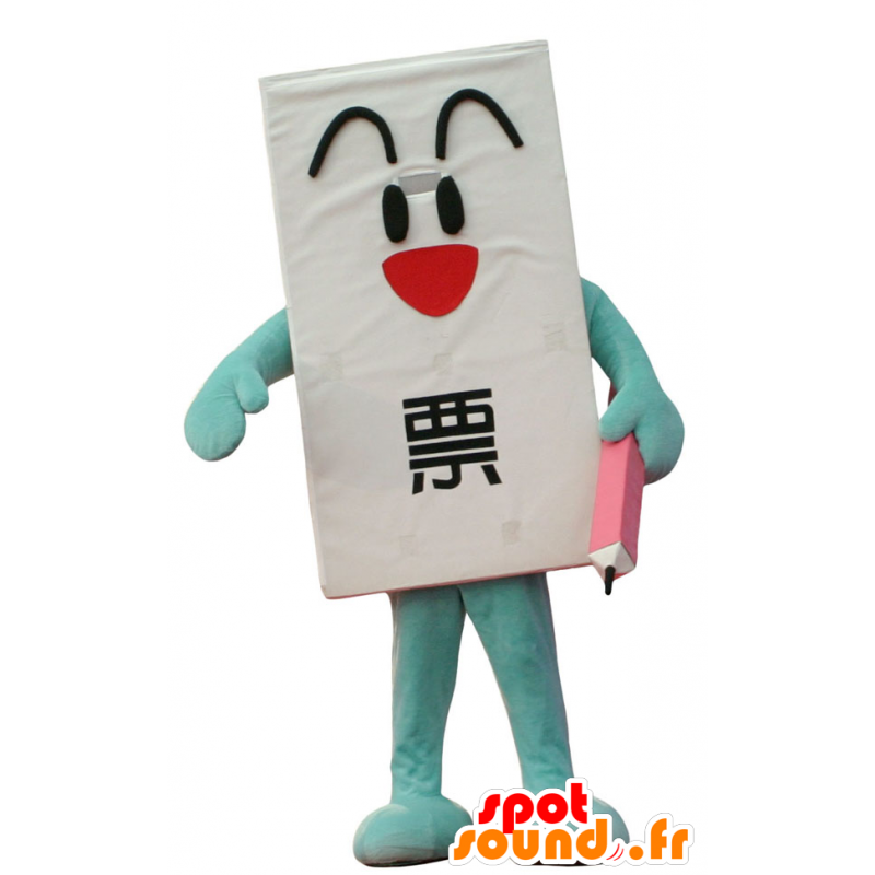 Mascotte d'Ippyo-Kun, de bulletin de vote géant, avec un crayon - MASFR25068 - Mascottes Yuru-Chara Japonaises