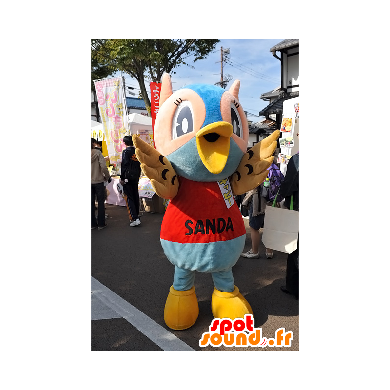 Kippi mascot, blue and pink owl Hyogo - MASFR25073 - Yuru-Chara Japanese mascots