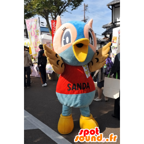 Kippi mascot, blue and pink owl Hyogo - MASFR25073 - Yuru-Chara Japanese mascots