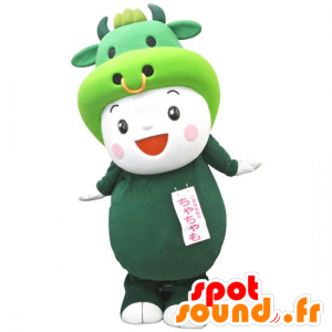 Chachamo maskot, smilende mand i ko kostume - Spotsound maskot