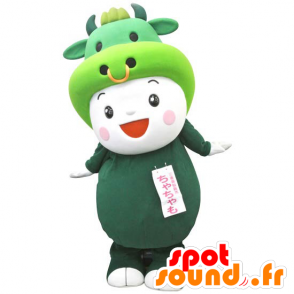Mascot Chachamo, hymyilevä mies lehmän puku - MASFR25075 - Mascottes Yuru-Chara Japonaises