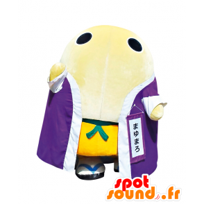 Mascotte de Mayumaro, œuf blanc géant avec un peignoir - MASFR25076 - Mascottes Yuru-Chara Japonaises