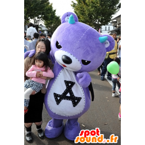 Mascot Akkuma, ursinho roxo com asas negras - MASFR25077 - Yuru-Chara Mascotes japoneses