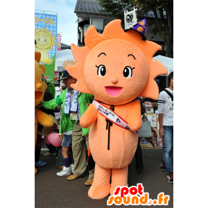 Mascotte de Ma-min, fleur orange, soleil, très mignon et coloré - MASFR25081 - Mascottes Yuru-Chara Japonaises