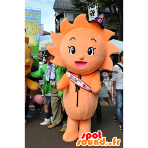 Mascot Ma-min, oranje bloem, zon, heel schattig en kleurrijke - MASFR25081 - Yuru-Chara Japanse Mascottes