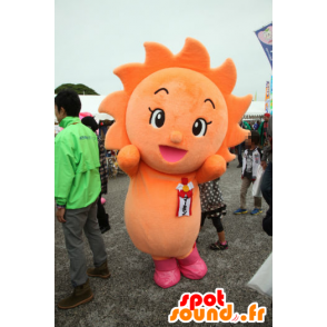 Maskotti Ma-min, oranssi kukka, aurinko, erittäin söpö ja värikäs - MASFR25081 - Mascottes Yuru-Chara Japonaises