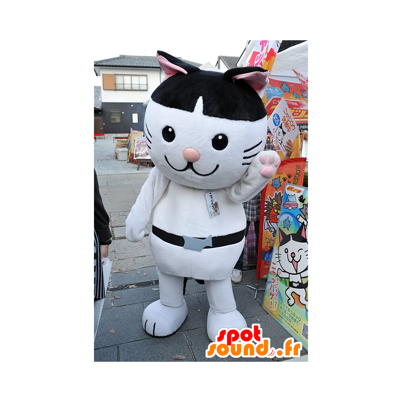 Mascotte de Nyajiro, chat noir et blanc d'Akita - MASFR25082 - Mascottes Yuru-Chara Japonaises