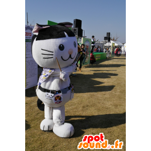 Mascot Nyajiro, mustavalkoinen kissa Akita - MASFR25082 - Mascottes Yuru-Chara Japonaises