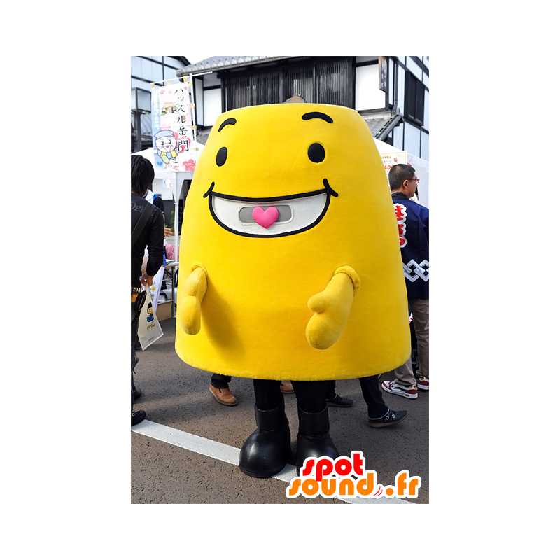 Mascotte de Noto-Don, bonhomme jaune, très souriant d'Ishikawa - MASFR25085 - Mascottes Yuru-Chara Japonaises