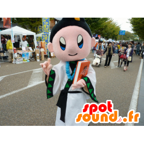 Take-chan mascotte, monnik, wit en zwarte outfit, Mie - MASFR25088 - Yuru-Chara Japanse Mascottes