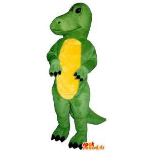 Mascotte del dinosauro verde e giallo - MASFR006719 - Dinosauro mascotte