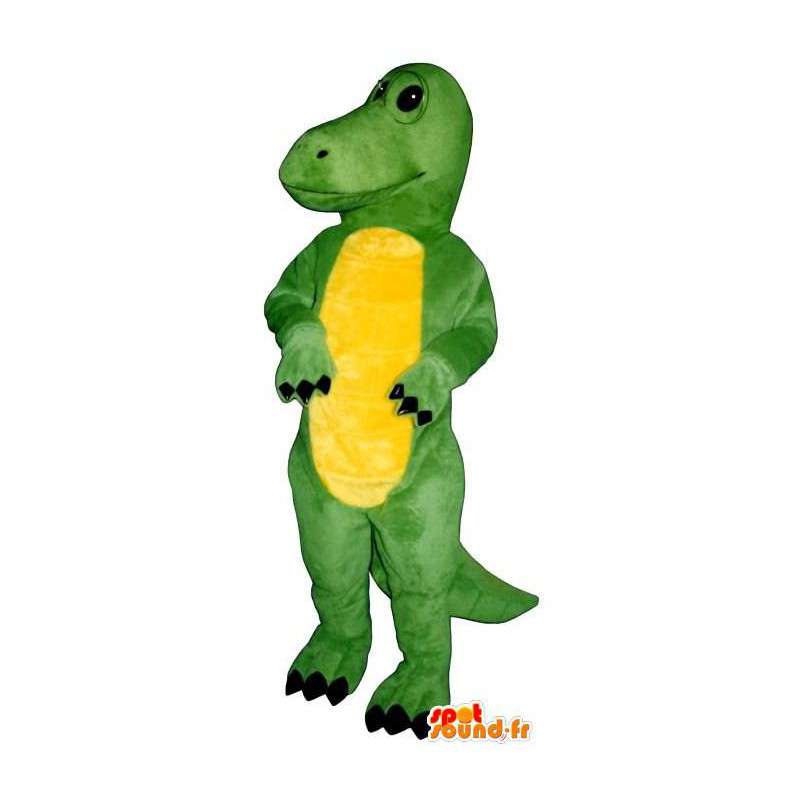 Mascotte de dinosaure vert et jaune - MASFR006719 - Mascottes Dinosaure