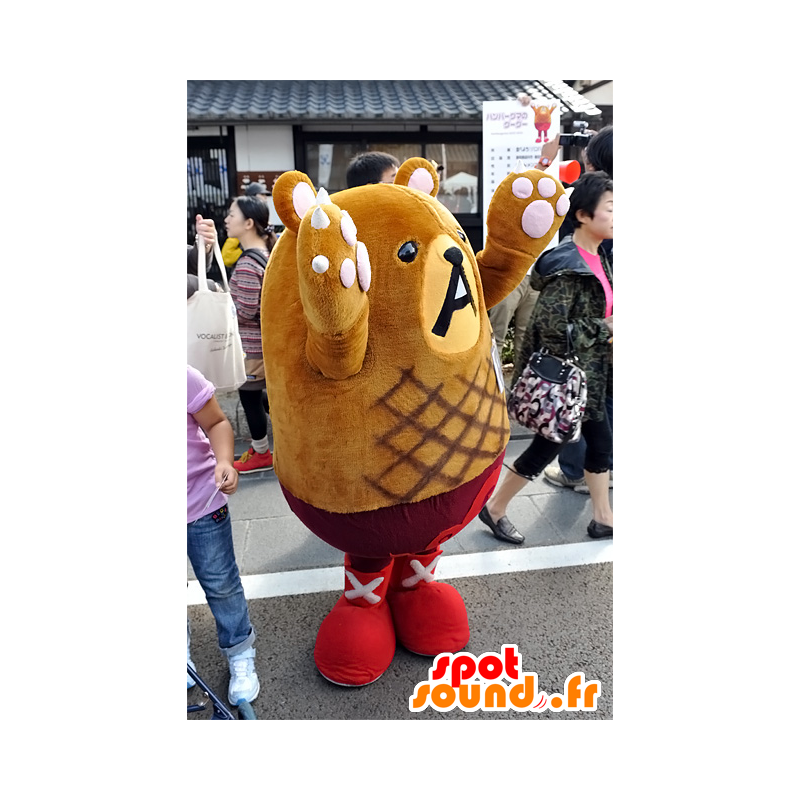 Hamburg Mascot No Googoo, brun bamse - Spotsound maskot kostume