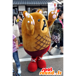 Mascotte de Hamburguma No Googoo, nounours marron - MASFR25089 - Mascottes Yuru-Chara Japonaises