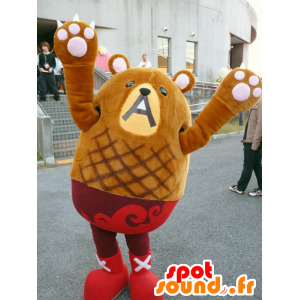 Mascot Hamburguma Ingen Googoo, brun teddy - MASFR25089 - Yuru-Chara japanske Mascots