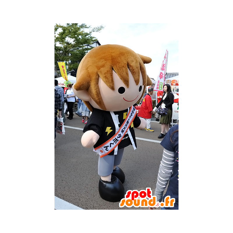 Mascotte de Tabo-Kun, petit garçon brun de la ville de Shiga - MASFR25090 - Mascottes Yuru-Chara Japonaises