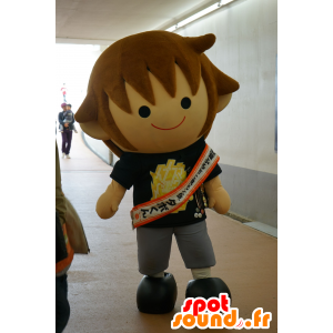 Mascot Tabo-Kun, kleine bruine jongen uit de stad van Shiga - MASFR25090 - Yuru-Chara Japanse Mascottes