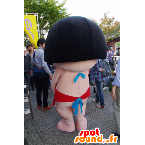 Mascotte de Kinta-kun, fillette brune, en tenue rouge, de Hyogo - MASFR25092 - Mascottes Yuru-Chara Japonaises