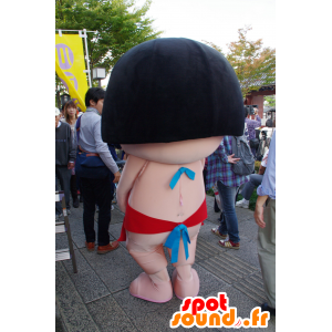 Kinta-kun maskot, brunette pige, i rødt outfit, Hyogo -