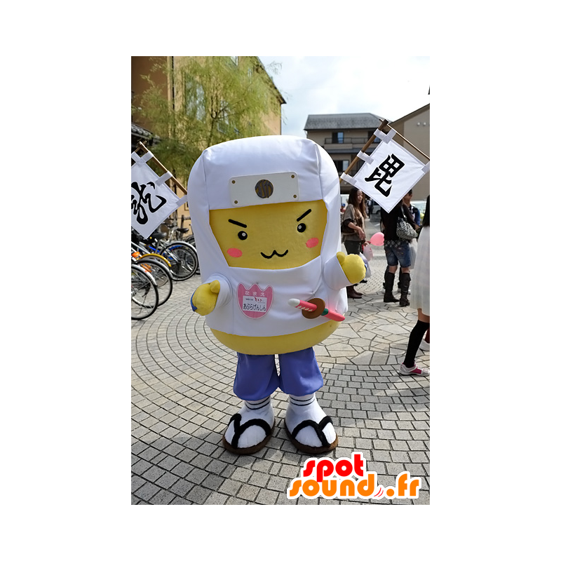 Mascotte d'Aburagenshin, bonhomme jaune et blanc de Niigata - MASFR25095 - Mascottes Yuru-Chara Japonaises