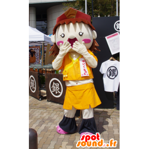 Haiku-chan mascot, boy, orange outfit Mie - MASFR25096 - Yuru-Chara Japanese mascots