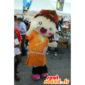 Haiku-chan mascot, boy, orange outfit Mie - MASFR25096 - Yuru-Chara Japanese mascots