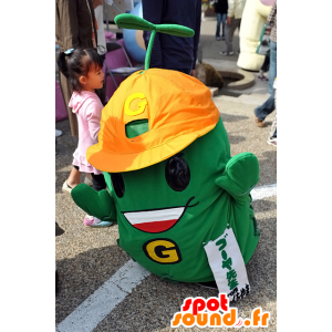 Vihreä mies maskotti oranssi kypärä - MASFR25100 - Mascottes Yuru-Chara Japonaises