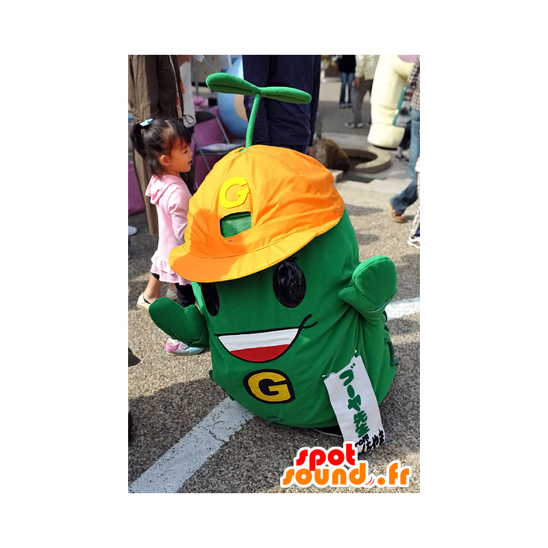 Verde mascota hombre, con casco naranja - MASFR25100 - Yuru-Chara mascotas japonesas