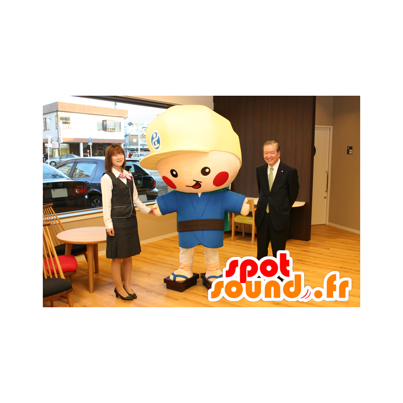 Mascot Tomitan, liten gutt med et stort hode og en pose - MASFR25105 - Yuru-Chara japanske Mascots