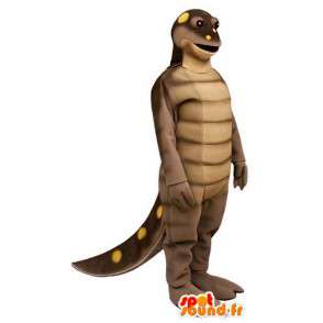 Brown Dinosaurier-Maskottchen gelbe Erbsen - MASFR006722 - Maskottchen-Dinosaurier