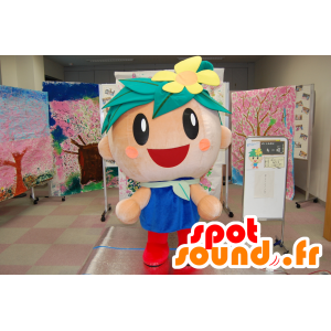Bow Fujied mascot, Japanese floral and jovial character - MASFR25107 - Yuru-Chara Japanese mascots