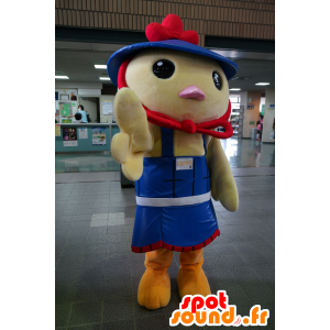 Mascota del pájaro amarillo, polluelo, traje azul canario - MASFR25110 - Yuru-Chara mascotas japonesas