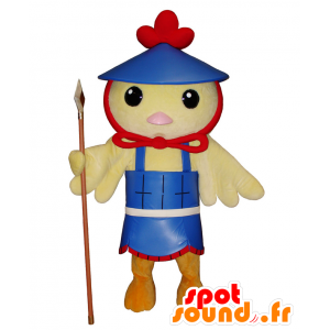 Mascot keltainen lintu, poikanen, kanarian sininen asu - MASFR25110 - Mascottes Yuru-Chara Japonaises