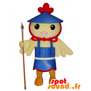 Mascotte uccello giallo, pulcino, vestito blu canarino - MASFR25110 - Yuru-Chara mascotte giapponese