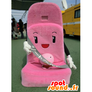 Mascot car seat with a belt, pink and black - MASFR25112 - Yuru-Chara Japanese mascots