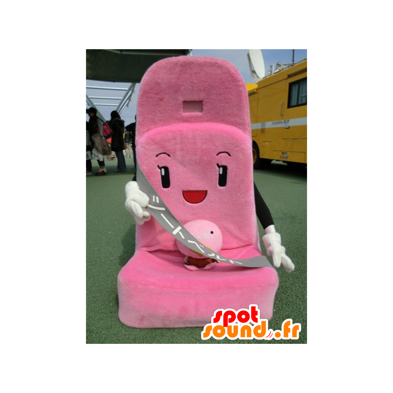 Mascot autostoel met een riem, roze en zwart - MASFR25112 - Yuru-Chara Japanse Mascottes