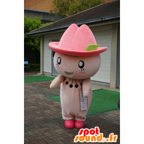 Mascota de conejo color rosa, con un sombrero de vaquero - MASFR25120 - Yuru-Chara mascotas japonesas