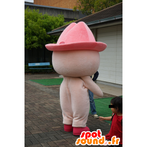 Pink rabbit mascot, with a cowboy hat - MASFR25120 - Yuru-Chara Japanese mascots