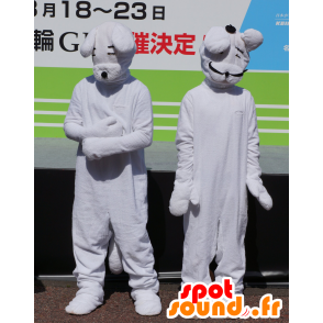 2 witte honden mascottes, reuzen - MASFR25121 - Dog Mascottes