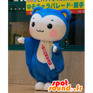 桃丸くんのマスコット、青と白のモモンガ族-MASFR25127-日本のゆるキャラのマスコット