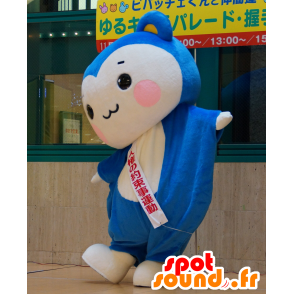 Momomaru-kun mascotte, blu e bianco scoiattolo volante - MASFR25127 - Yuru-Chara mascotte giapponese